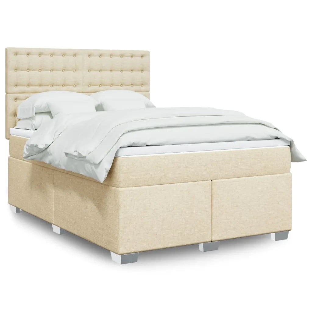 Giroletto a Molle con Materasso Crema 140x200 cm in Tessuto 3292830