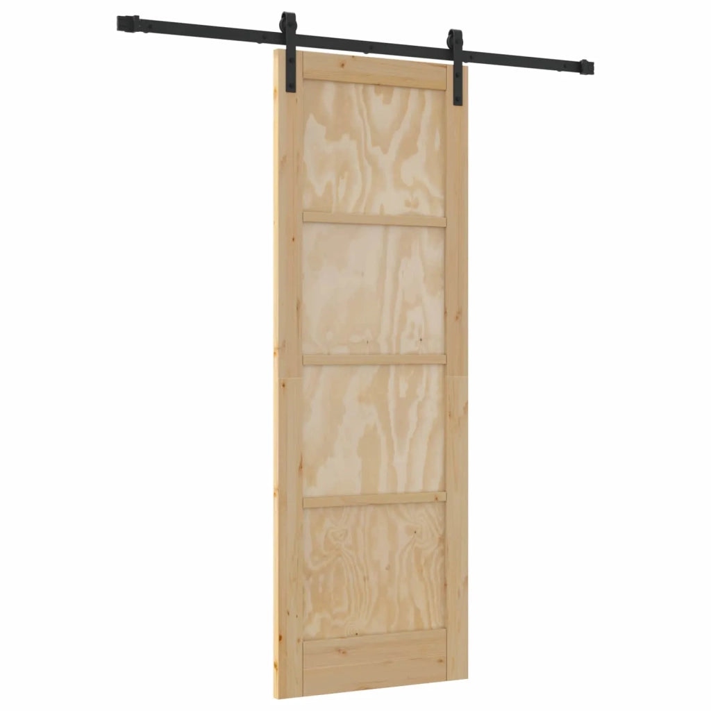 Porta scorrevole Naturale e Nero 73,5 x 211 cm