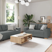 Divano 3 pcs Grigio scuro 221 x 80 x 80 cm Tessuto misto lino 3324629