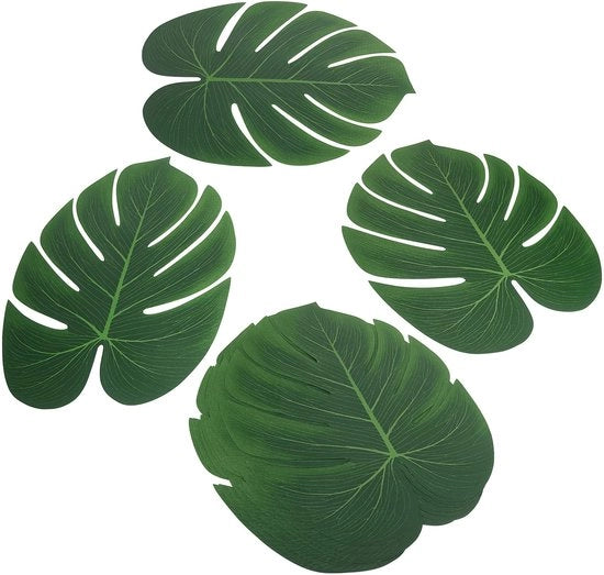 Decorazioni di Palme da Giungla, 12 pezzi di Palme Tropiche Grandi per Tavola, Festa di Compleanno, Luau Hawaiiano Decorazione di Festa