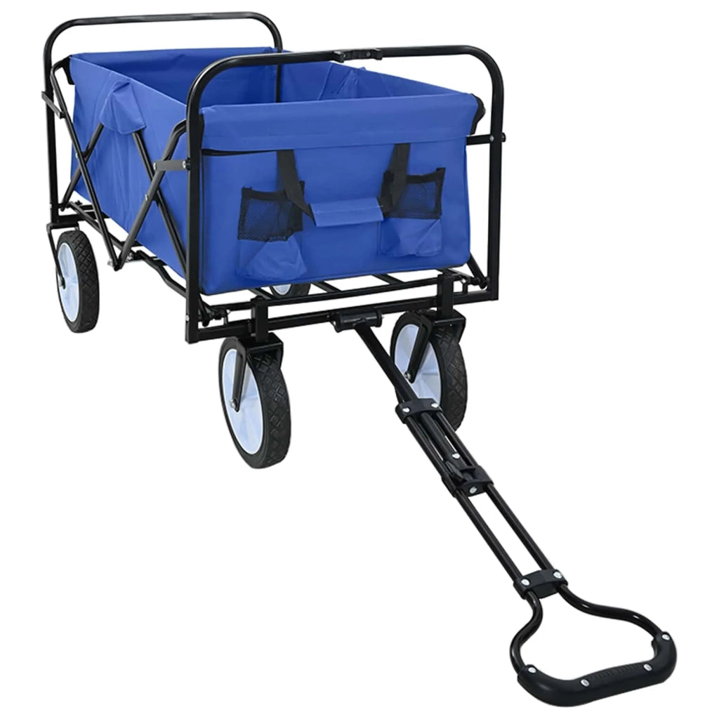 Carrello a Mano Pieghevole Blu 94 x 53 x 99 cm Tessuto Oxford 42020662