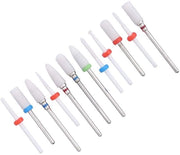 Set di 12 pezzi per borchiere - Borchiere ceramica/inox - Rimozione efficace della pelle morta - Durezza elevata - Diametro di perforazione 3/32 pollici - Borchiere a punta di chiodo
