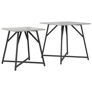 Set tavolini 2 pz | Tavolo laterale Grigio Sonoma e Nero