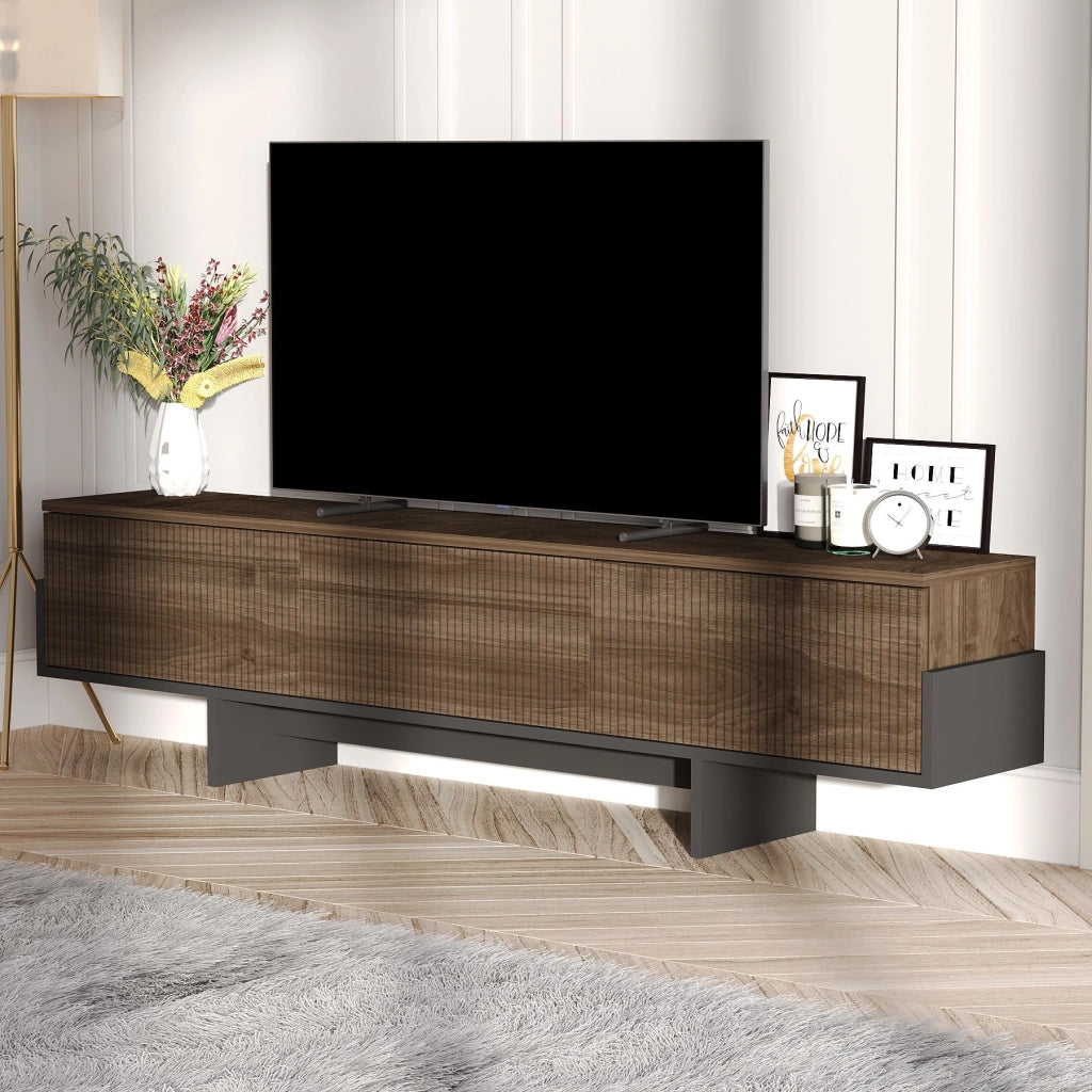 Porta TV in legno "Hege" - 180 x 30 x 44 cm - Nero