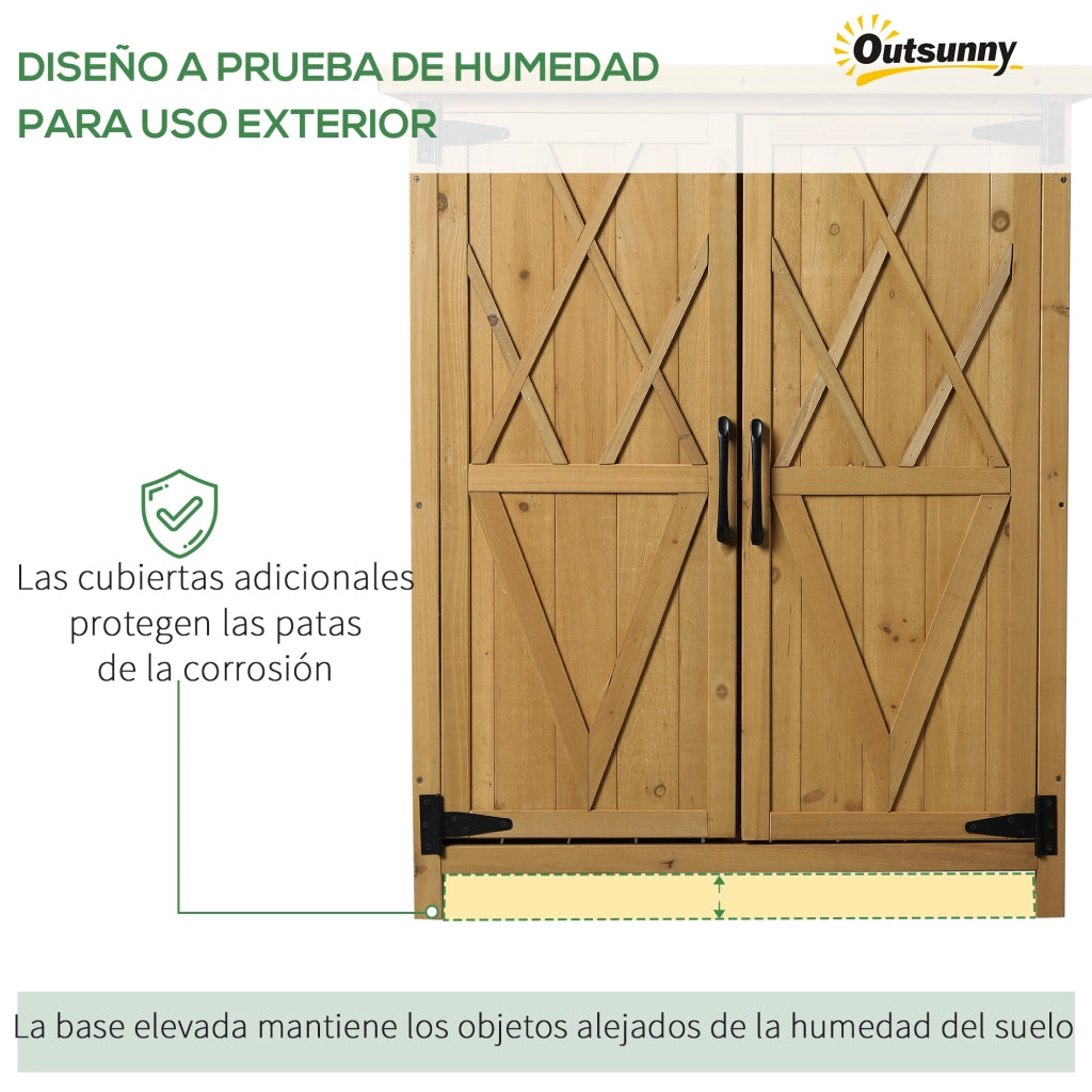 Armadio da Giardino 4 Ripiani ¨C Zephmum ¨C Legno 75x40x90 cm