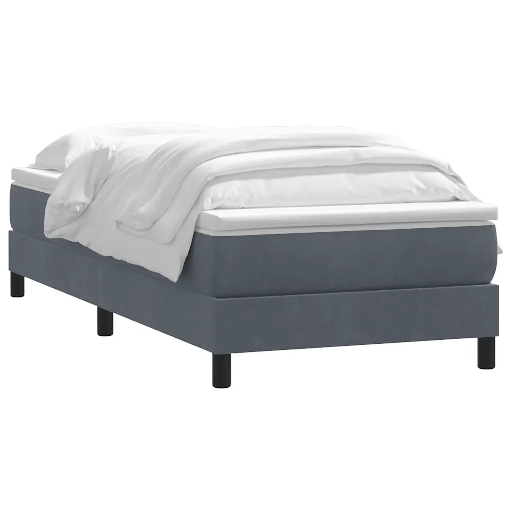 Giroletto a Molle con Materasso-Struttura Letto Grigio Scuro 80x220 cm Velluto 671958