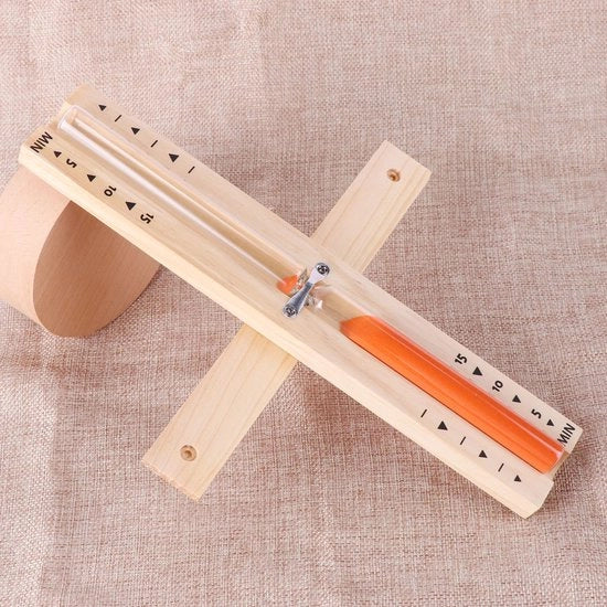 Sauna Zandloper a 15 Minuti - Zandloper in Legno Rotante con Sabbia Bianca, Resistente al Calore, Adatto per Sauna e Camera SPA - arancione