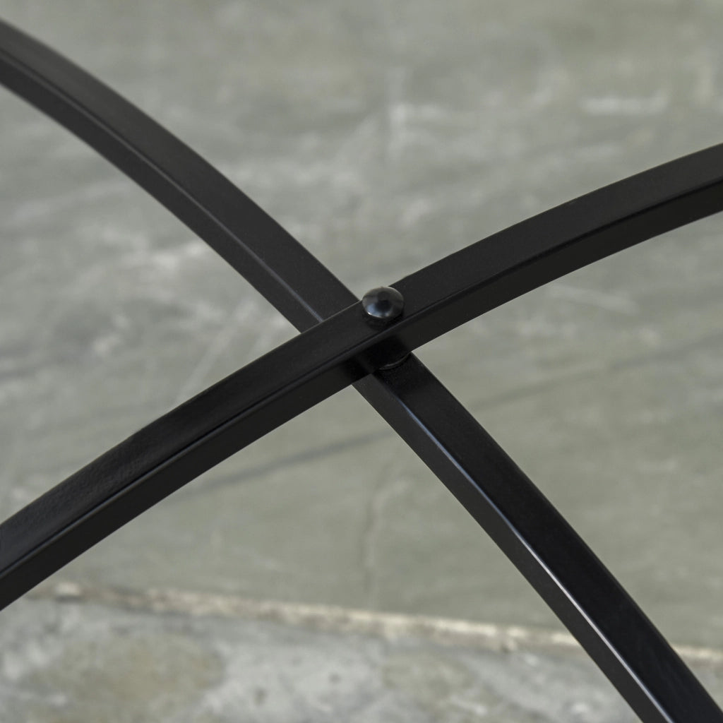 Tavolino da Giardino ¨C zephmum ¨C Metallo e Ceramica Nero
