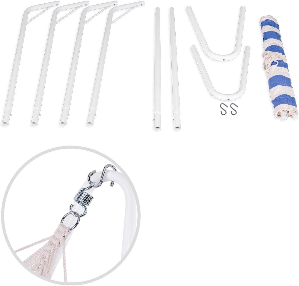 DETEX® Amaca con Telaio max 150 kg in Cotone Misto per Campeggio Trasportabile da Giardino Balcone Amache da Viaggio