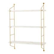 Mensola da parete a 3 ripiani 48 x 15 x 64 cm effetto marmo bianco 03_0007064
