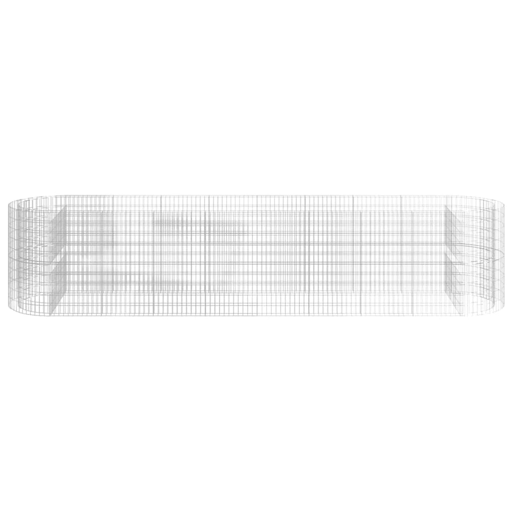 Aiuola rialzata in gabbione di ferro zincato 500 x 100 x 100 cm Argento 02_0039922