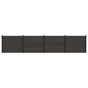 Pannello di Recinzione 4 pcs WPC e Alluminio Nero