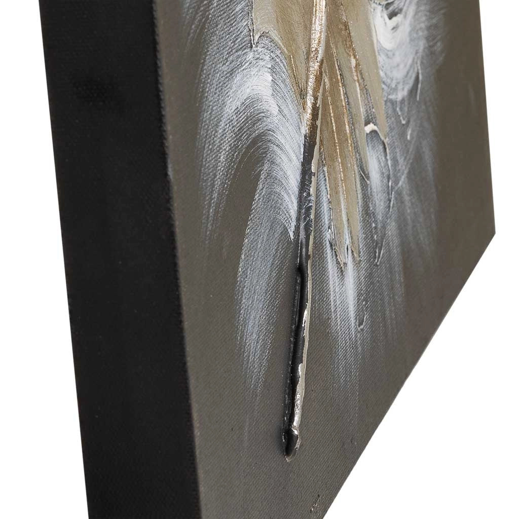 Quadro dipinto a mano con rilievo nero 60x90x3h
