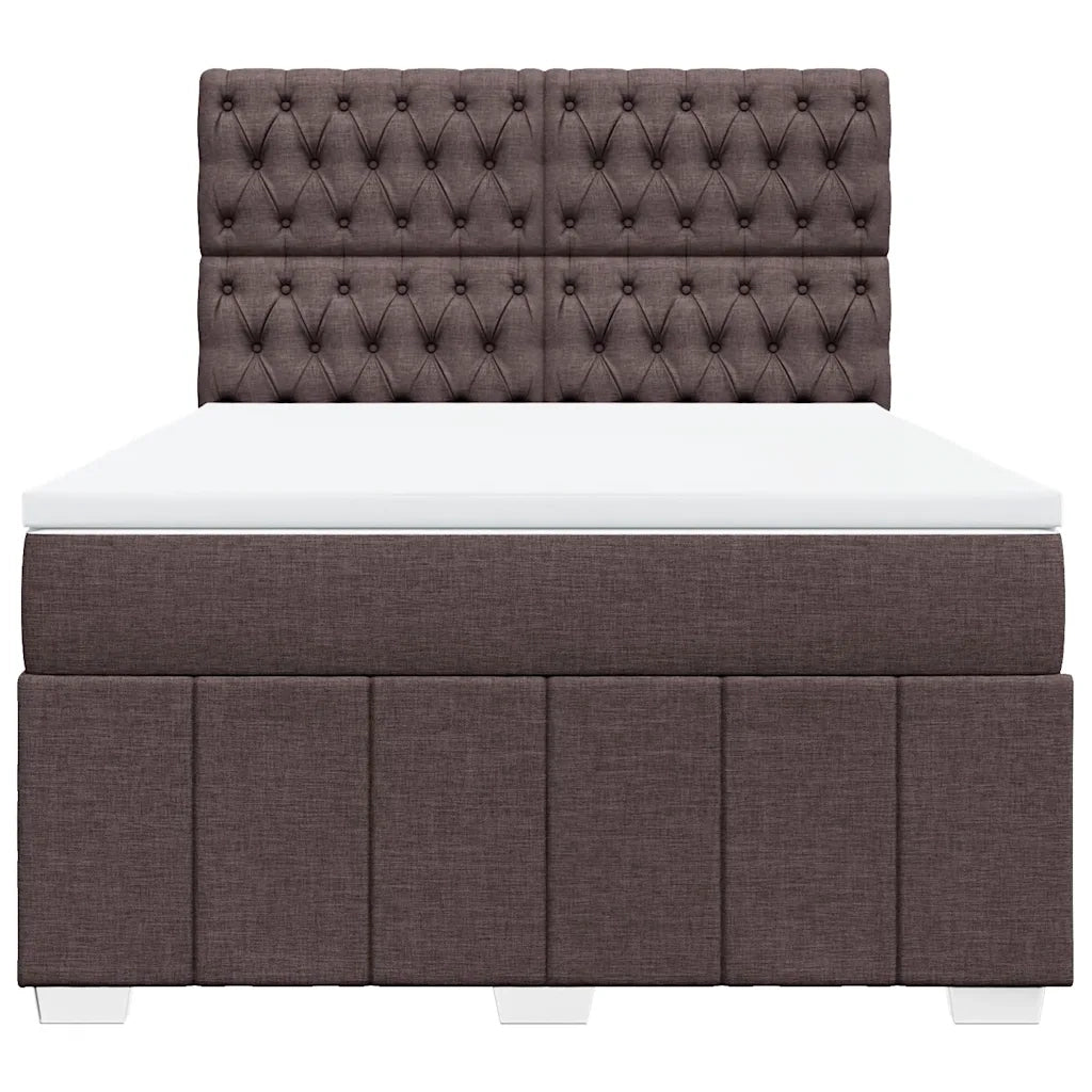 Giroletto a Molle con Materasso Marrone Scuro 160x200cm Tessuto 3294029