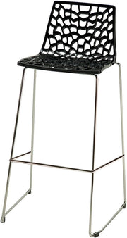 Upon Spider Fix - Sgabello da Bar, 44 x 53 x 96 cm, Colore: Nero Lucido