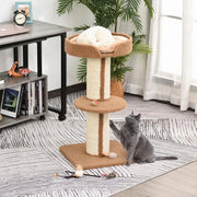Tiragraffi per gatti a più livelli con sisal e piattaforme, 91 cm