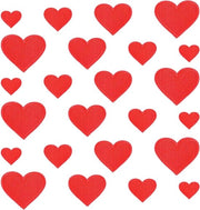 24 pezzi di cuore rosso opponibili a strappo - 4 misure - applicazione ricamata per abbigliamento - cuori mini adesivi a strappo