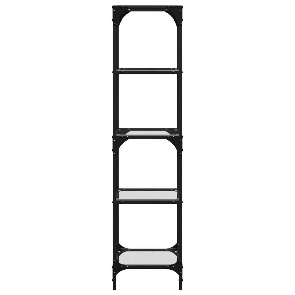 vidaXL Scaffale con Piano in Vetro Trasparente 40x30x123cm in Acciaio