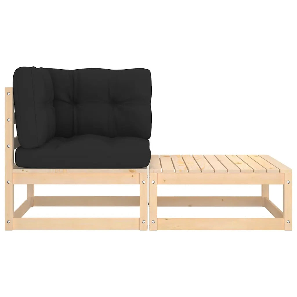 Salotto da Giardino-Set Divani da Giardino2 pz con Cuscini Legno Massello Pino 461705