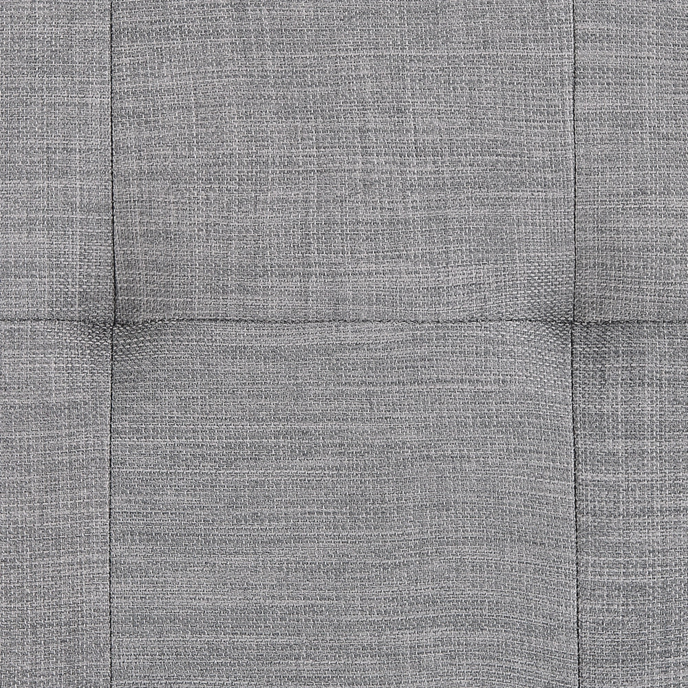 Letto in tessuto grigio 160 x 200 cm telaio ad arco con base a doghe testiera capitonné