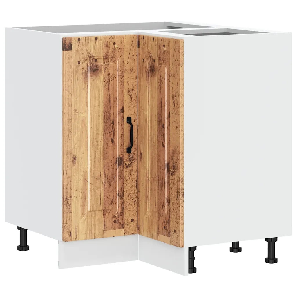 Mobile Base ad Angolo Cucina-Base ad Angolo Cucina Kalmar Legno Vecchio in Truciolato
