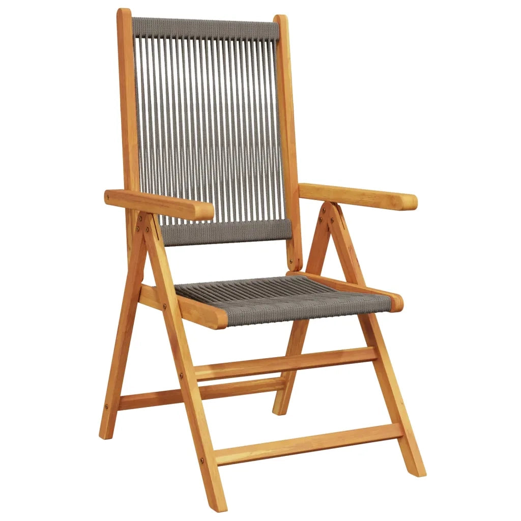 Sedie da Giardino Reclinabili 8pz Grigie Legno Massello Acacia 3214534