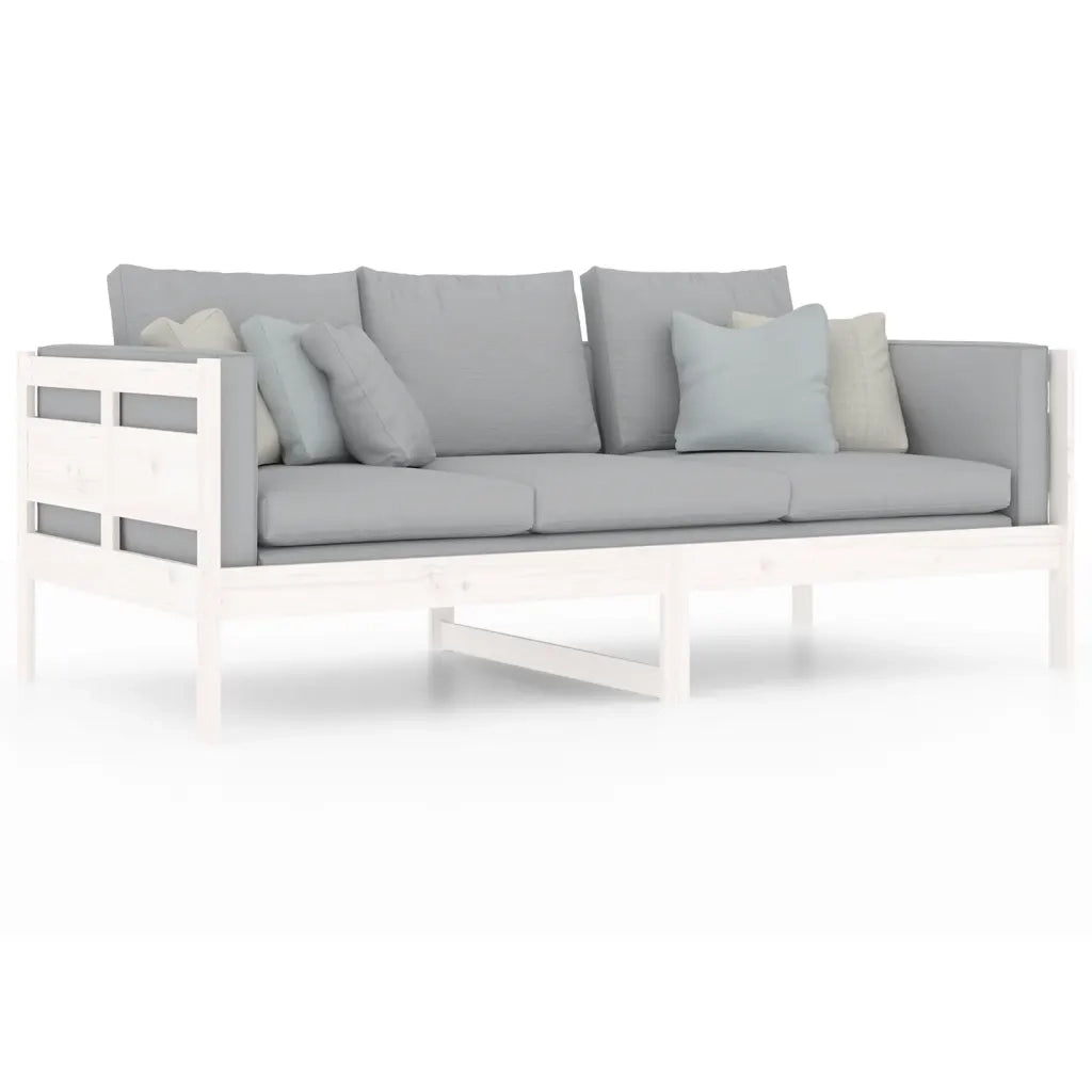 Letto singolo | Letto per adulti | Dormeuse Bianca in Legno Massello di Pino 90x190 cm