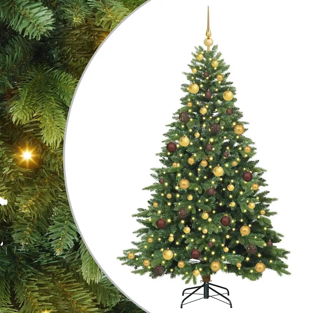 Albero di Natale artificiale con 300 LED Verde 180 cm PE e PVC 3397546
