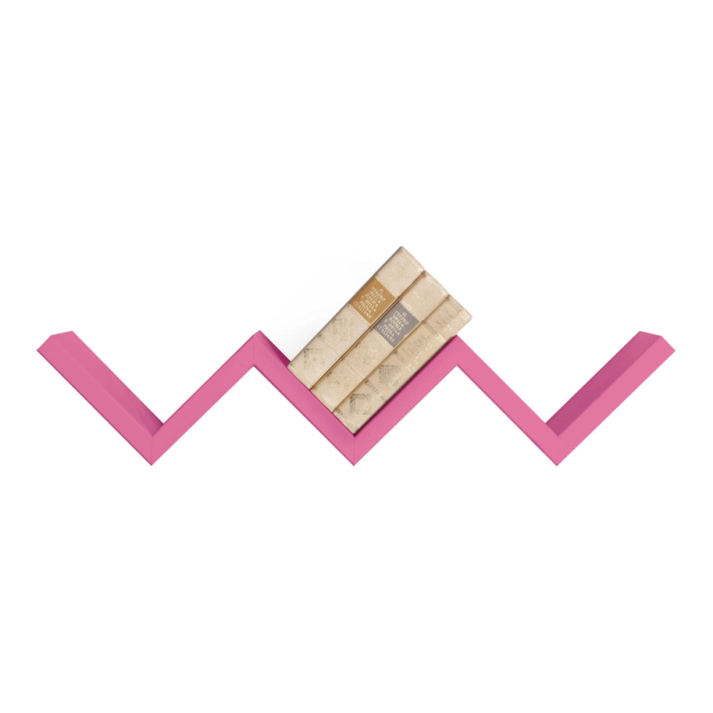 Mensola da Muro Modello SAETTA, Mensola Cameretta, Mensola da Parete, 57x11 p15.5 cm. Finitura  FUXIA - MADE IN ITALY