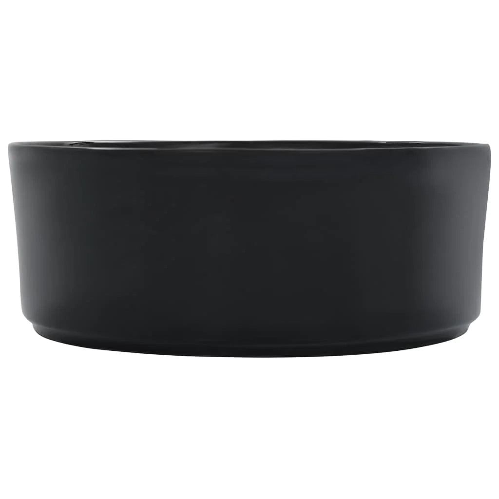 Lavabo da appoggio per l'interno del bagno cabina doccia cabina WC 36 x 14 cm ceramica nera 02_0002619