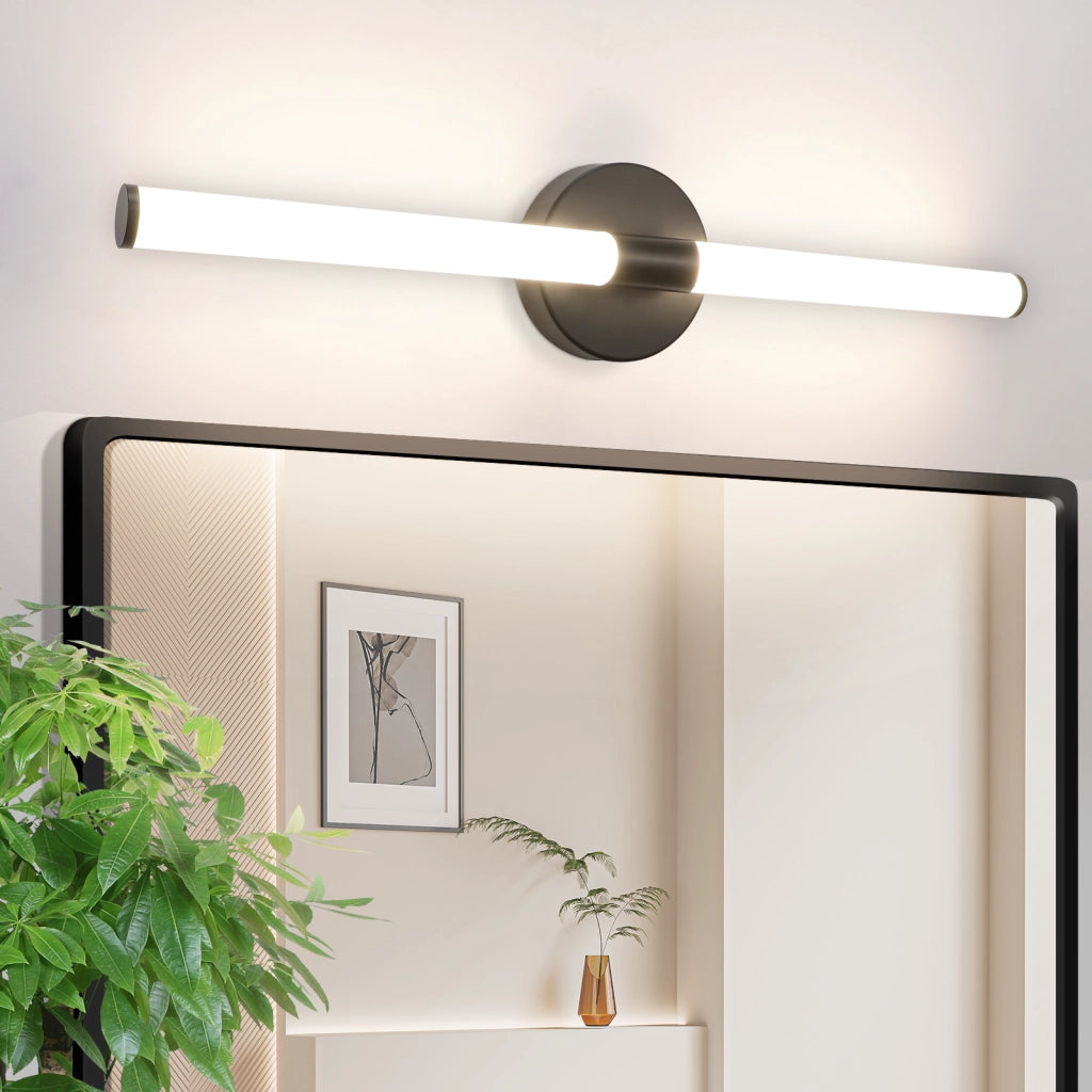 ZMH Lampada da Specchio LED a Parete 60cm 8 W Nera 4000K Luce Neutra Moderna IP44 per Bagno Armadio Cantina