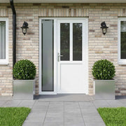 Fioriera da giardino con LED 2 pz Argento 30 x 40 x 30 cm 8008081