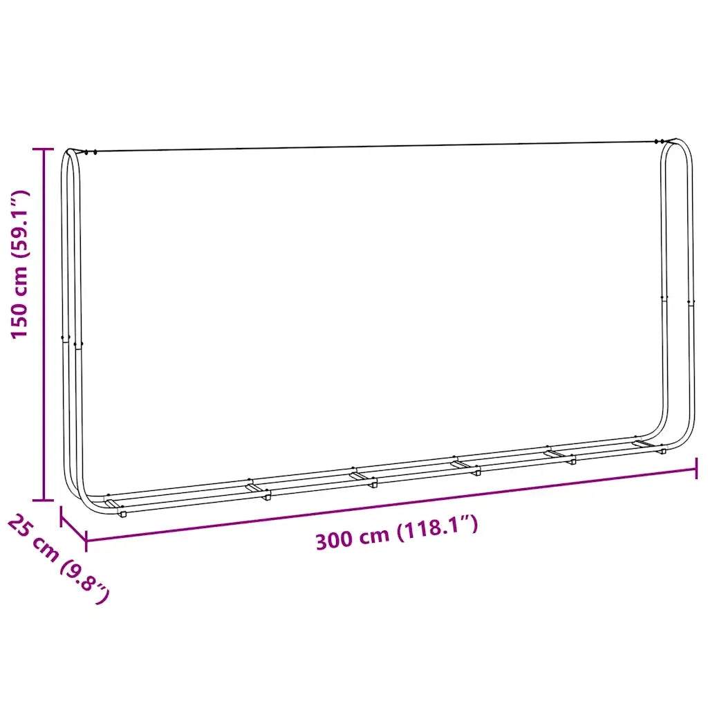 Rastrelliera per Legna 300x25x150 cm in Acciaio Zincato 4100707