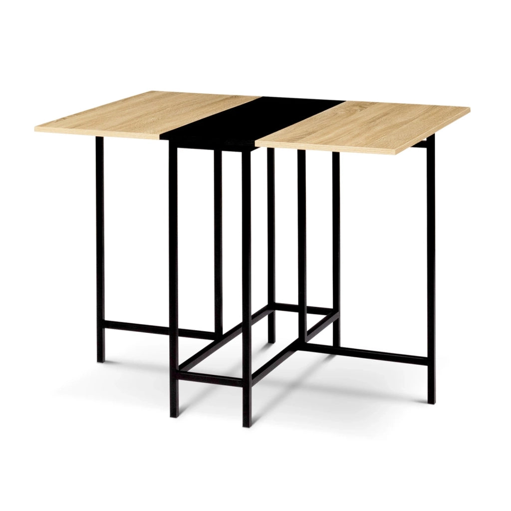 IDMarket - Tavolo consolle pieghevole 2-4 persone in faggio e nero design industriale EDI