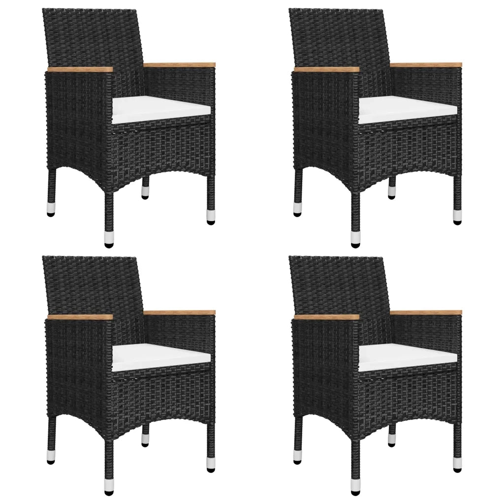 Set Mobili da Pranzo per Giardino 5 pz | Set Salotto da Giardino Nero