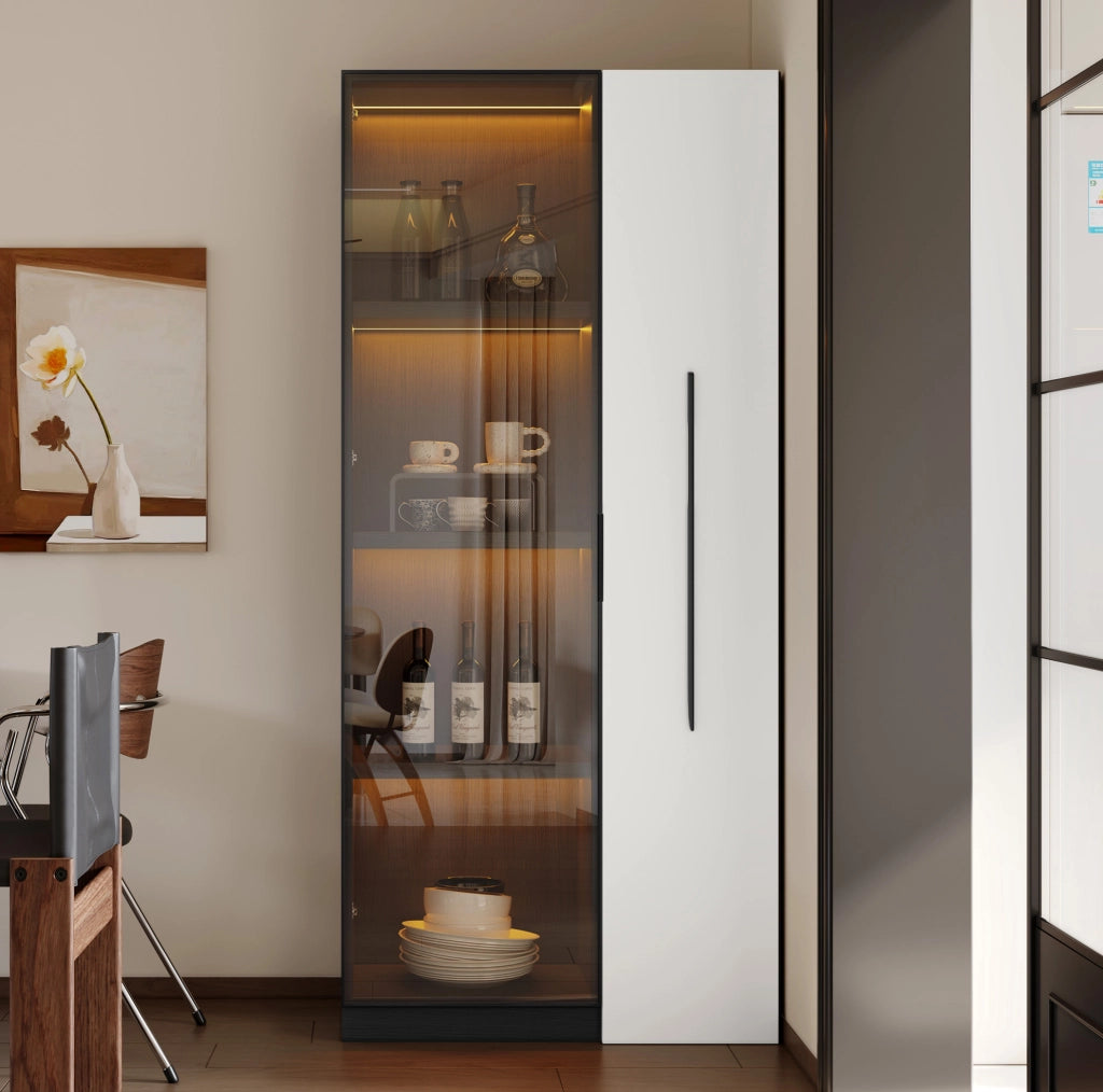 Vetrina con LED e vano laterale 70×40×160 cm