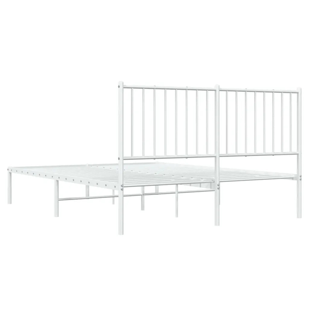 Giroletto con Testiera Metallo Bianco 140x200 cm 350932