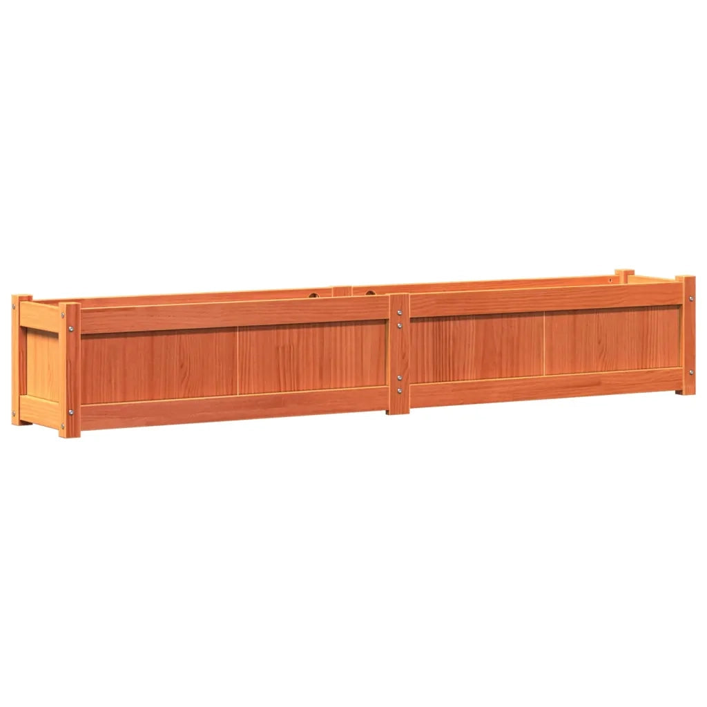 Fioriere da Giardino 2pz Marrone Cera Legno Massello di Pino 837499