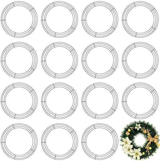 Set di 16 anelli di metallo in acciaio - 12 pollici - decorazioni natalizie - DIY - robusti e solidi