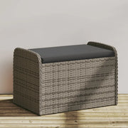 Cassapanca con Cuscino Grigia 80x51x52 cm in Polyrattancod mxl 112073