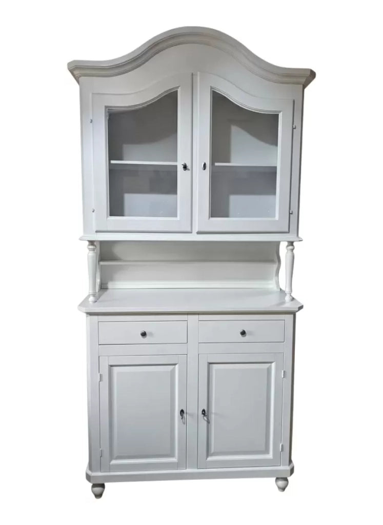 Cristalliera in legno 4 porte bianca shabby chic 104x43x215 (1509) - Mobili 2G