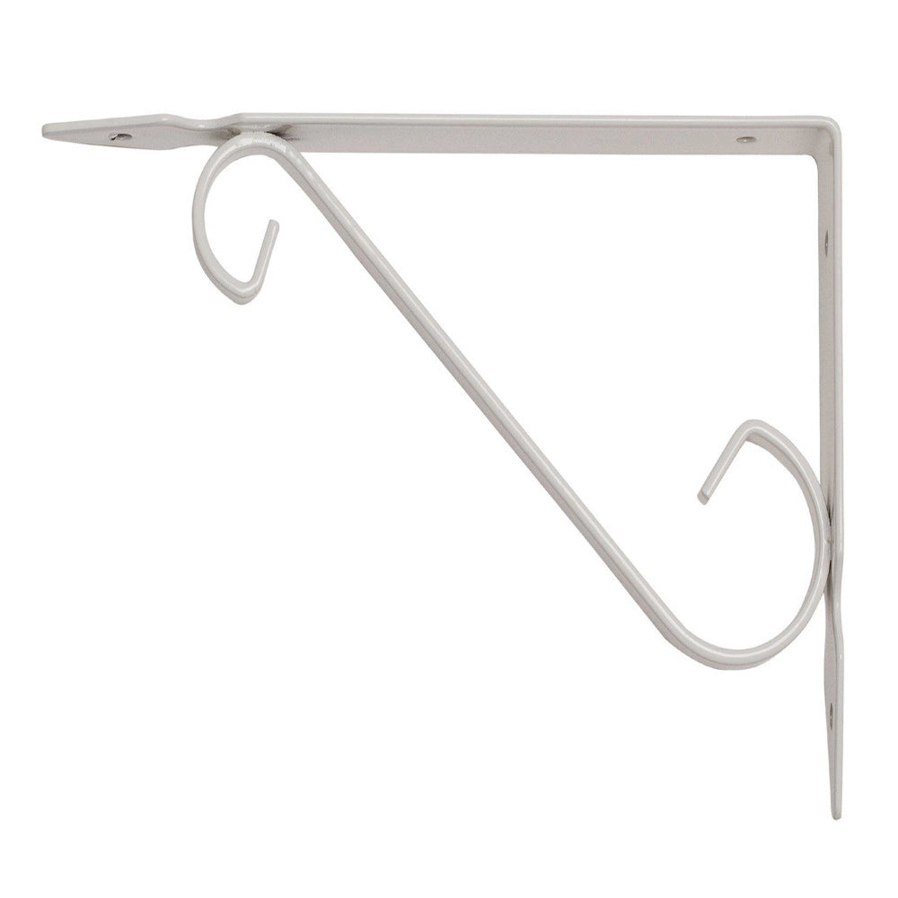 Trade Shop - Reggimensola Supporto Staffa Reggi Mensola In Ferro Battuto 29x24cm Bianca -