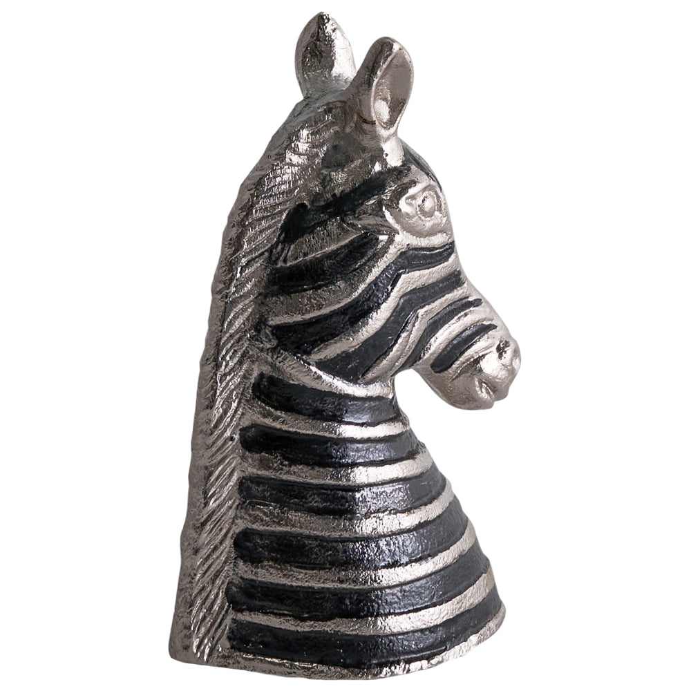 Figura decorativa in metallo argentato Ornamento a forma di zebra per la visualizzazione di ornamento decorativo