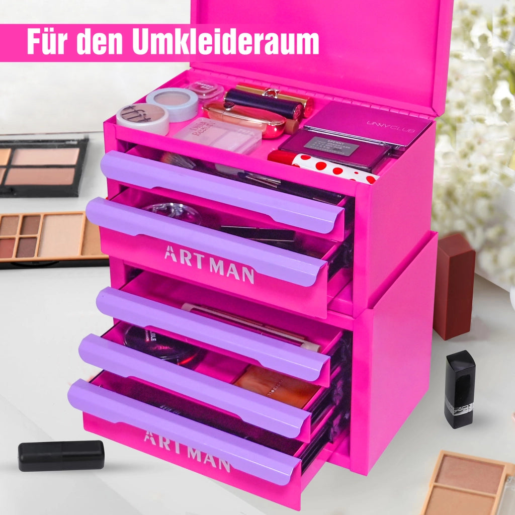 Cassettiera con 5 cassetti - per studio e bagno - in acciaio - 36×24×36 cm - viola