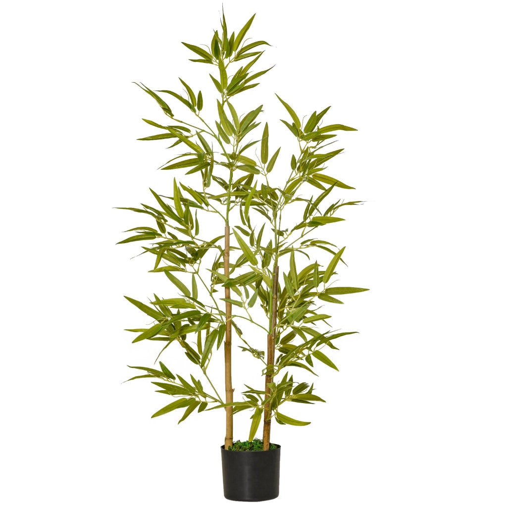 EasyComfort Pianta Artificiale di Bambù Alta 120cm con Vaso per Interno ed Esterno, Verde