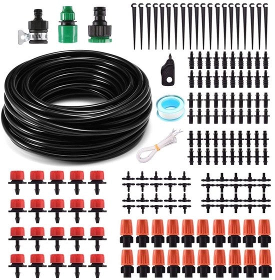 Sistema di irrigazione automatico con 50 FT tubo - Disidratore d'acqua - Sistema di irrigazione - Irrigazione automatica - Risparmio d'acqua - Lunga durata - Irrigazione per giardini
