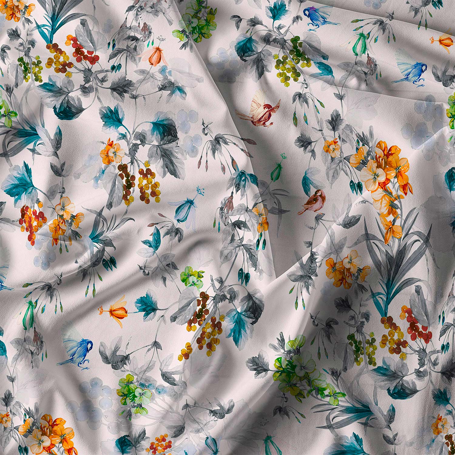 Copripiumino Matrimoniale con Federe Stampato in Puro Cotone Flora