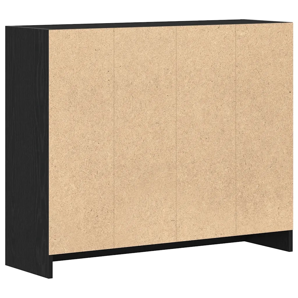 Credenza Rovere Nero 91x28x75 cm in Legno Multistrato 862447