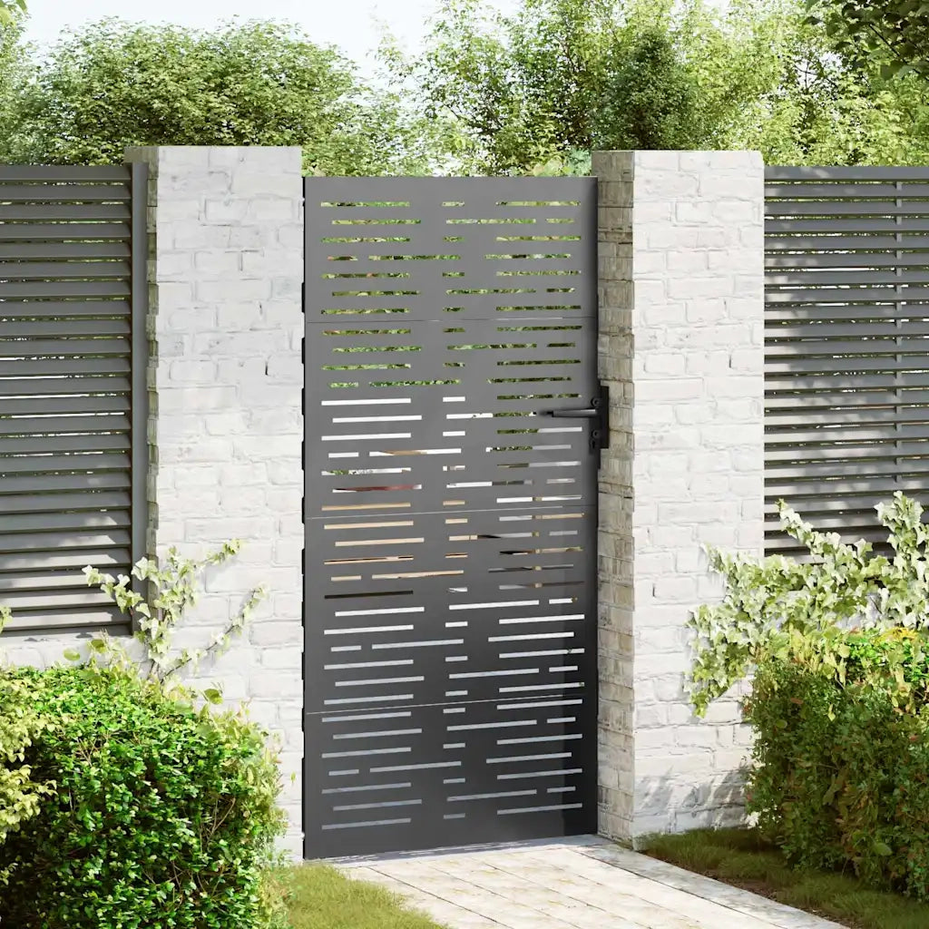 Cancello da giardino con blocco Nero 85 x 200 cm