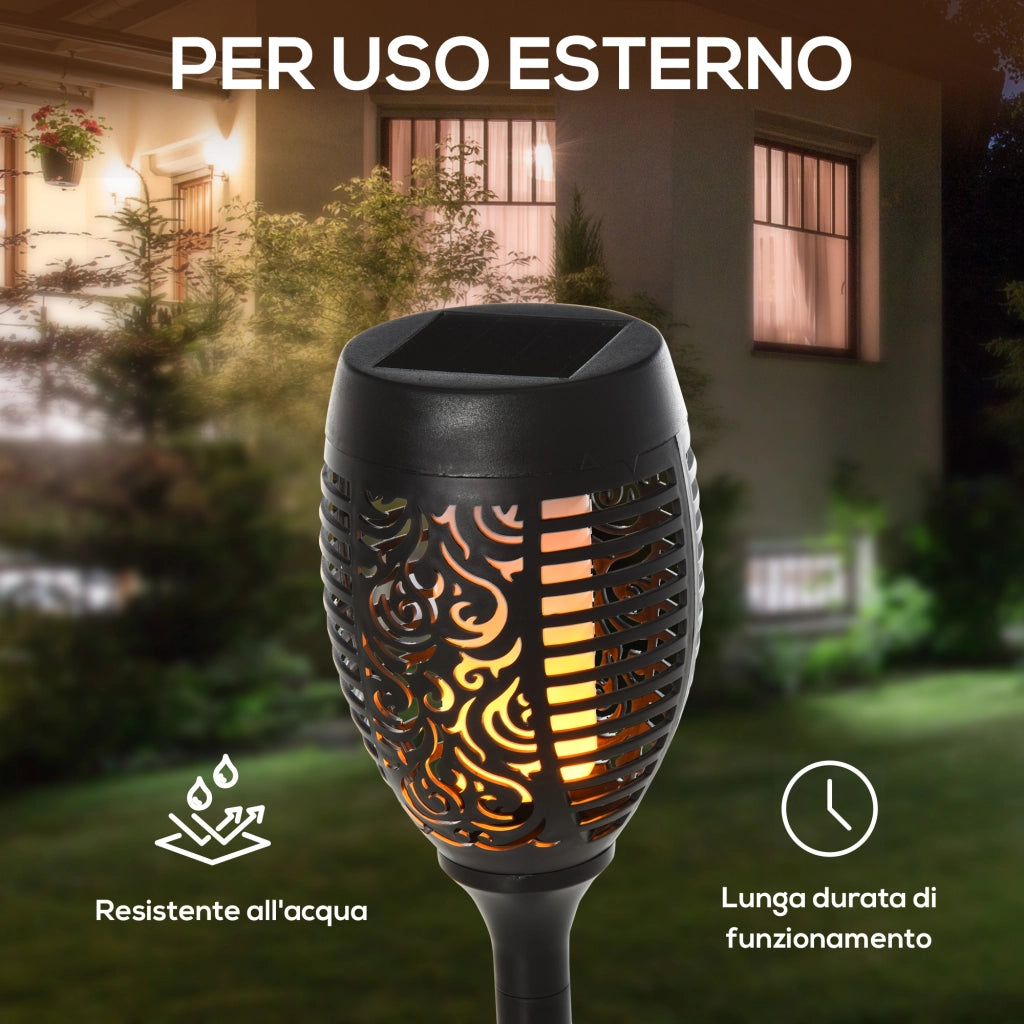 Faretti da Esterno LED a Energia Solare con Picchetti ¨C zephmum ¨C Plastica, Nero, ?12x72 cm